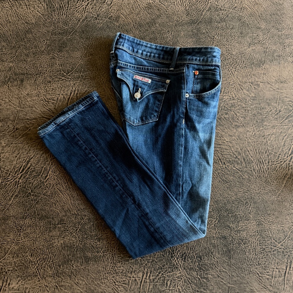 Hudson Jeans Double Front Button Slight Flare Leg Button Back Pockets Size 27